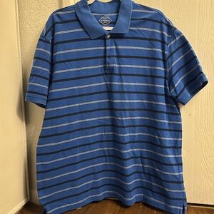 St. John’s Bay Men’s XXL Blue Striped Legacy Polo